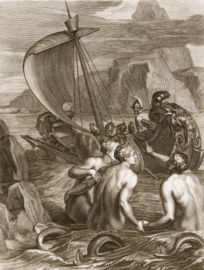 Ulysses and His Companions Avoid the Charms of the Sirens by Bernard Picart